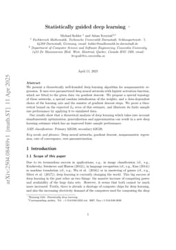 Statistically guided deep learning