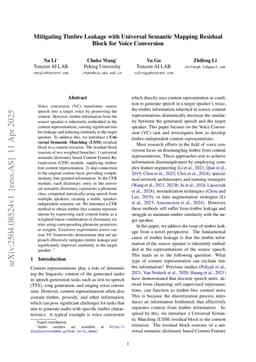 Mitigating Timbre Leakage with Universal Semantic Mapping Residual Block for Voice Conversion