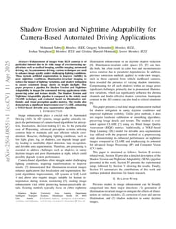 Shadow Erosion and Nighttime Adaptability for Camera-Based Automated Driving Applications