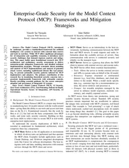 Enterprise-Grade Security for the Model Context Protocol (MCP): Frameworks and Mitigation Strategies