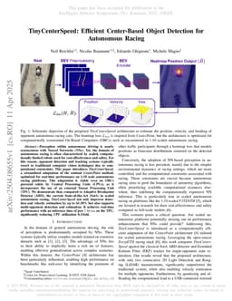 TinyCenterSpeed: Efficient Center-Based Object Detection for Autonomous Racing