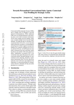 Towards Personalized Conversational Sales Agents : Contextual User Profiling for Strategic Action