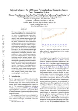 InteractiveSurvey: An LLM-based Personalized and Interactive Survey Paper Generation System