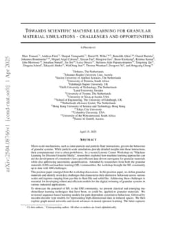 Towards scientific machine learning for granular material simulations -- challenges and opportunities