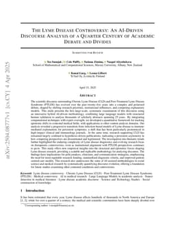 The Lyme Disease Controversy: An AI-Driven Discourse Analysis of a Quarter Century of Academic Debate and Divides