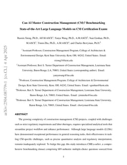 Can AI Master Construction Management (CM)? Benchmarking State-of-the-Art Large Language Models on CM Certification Exams