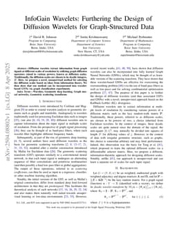 InfoGain Wavelets: Furthering the Design of Diffusion Wavelets for Graph-Structured Data