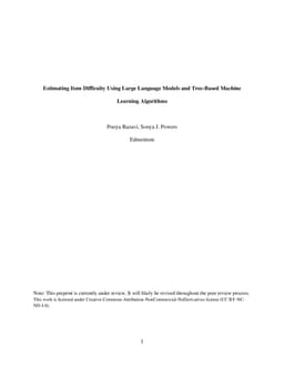 Estimating Item Difficulty Using Large Language Models and Tree-Based Machine Learning Algorithms