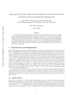 Generative AI in Live Operations: Evidence of Productivity Gains in Cybersecurity and Endpoint Management
