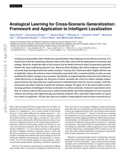 Analogical Learning for Cross-Scenario Generalization: Framework and Application to Intelligent Localization