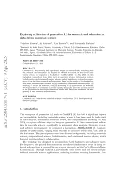 Exploring utilization of generative AI for research and education in data-driven materials science