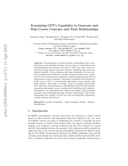 Examining GPT's Capability to Generate and Map Course Concepts and Their Relationship