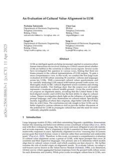 An Evaluation of Cultural Value Alignment in LLM