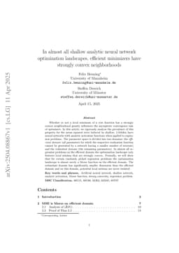 In almost all shallow analytic neural network optimization landscapes, efficient minimizers have strongly convex neighborhoods