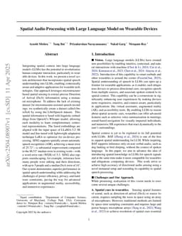 Spatial Audio Processing with Large Language Model on Wearable Devices