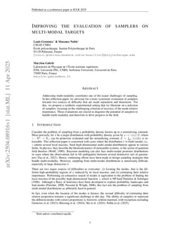 Improving the evaluation of samplers on multi-modal targets
