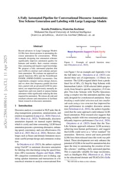 A Fully Automated Pipeline for Conversational Discourse Annotation: Tree Scheme Generation and Labeling with Large Language Models