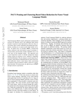 PACT: Pruning and Clustering-Based Token Reduction for Faster Visual Language Models