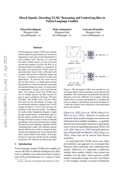 Mixed Signals: Decoding VLMs' Reasoning and Underlying Bias in Vision-Language Conflict