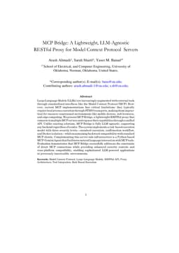 MCP Bridge: A Lightweight, LLM-Agnostic RESTful Proxy for Model Context Protocol Servers