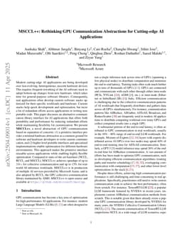 MSCCL++: Rethinking GPU Communication Abstractions for Cutting-edge AI Applications