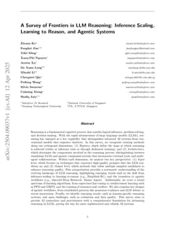 A Survey of Frontiers in LLM Reasoning: Inference Scaling, Learning to Reason, and Agentic Systems