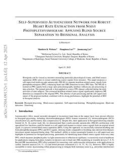 Self-Supervised Autoencoder Network for Robust Heart Rate Extraction from Noisy Photoplethysmogram: Applying Blind Source Separation to Biosignal Analysis