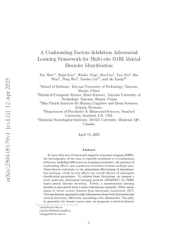 A Confounding Factors-Inhibition Adversarial Learning Framework for Multi-site fMRI Mental Disorder Identification