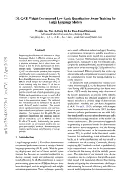 DL-QAT: Weight-Decomposed Low-Rank Quantization-Aware Training for Large Language Models
