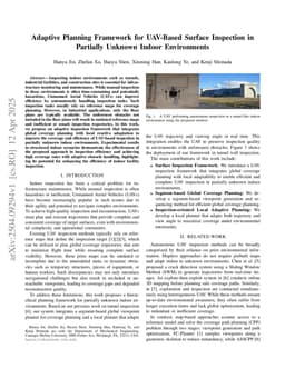 Adaptive Planning Framework for UAV-Based Surface Inspection in Partially Unknown Indoor Environments