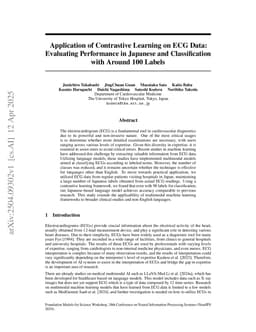 Application of Contrastive Learning on ECG Data: Evaluating Performance in Japanese and Classification with Around 100 Labels