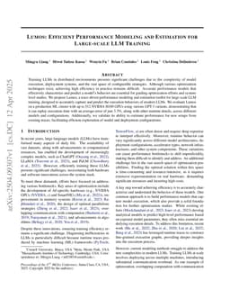Lumos: Efficient Performance Modeling and Estimation for Large-scale LLM Training