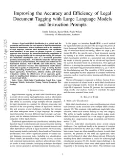 Improving the Accuracy and Efficiency of Legal Document Tagging with Large Language Models and Instruction Prompts