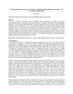 Confirmation Bias in Generative AI Chatbots: Mechanisms, Risks, Mitigation Strategies, and Future Research Directions