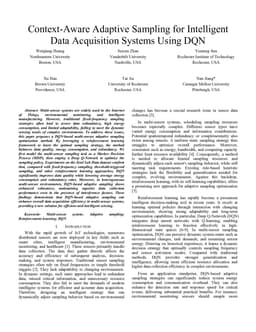 Context-Aware Adaptive Sampling for Intelligent Data Acquisition Systems Using DQN