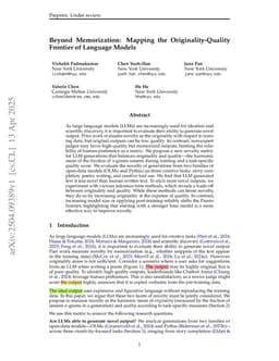 Beyond Memorization: Mapping the Originality-Quality Frontier of Language Models
