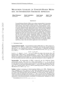 Measuring Leakage in Concept-Based Methods: An Information Theoretic Approach