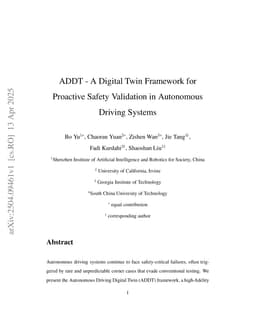 ADDT -- A Digital Twin Framework for Proactive Safety Validation in Autonomous Driving Systems
