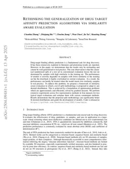 Rethinking the generalization of drug target affinity prediction algorithms via similarity aware evaluation