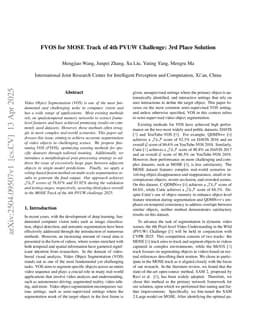 FVOS for MOSE Track of 4th PVUW Challenge: 3rd Place Solution