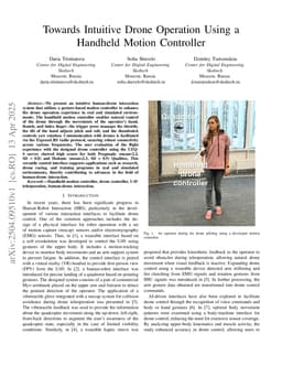 Towards Intuitive Drone Operation Using a Handheld Motion Controller