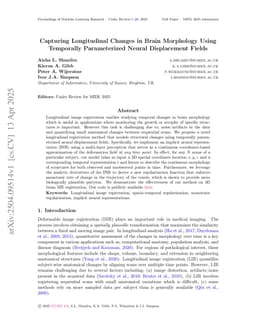 Capturing Longitudinal Changes in Brain Morphology Using Temporally Parameterized Neural Displacement Fields