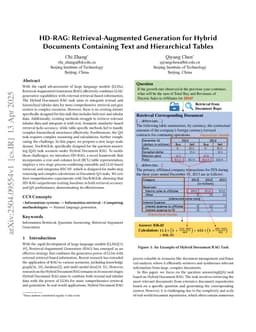 HD-RAG: Retrieval-Augmented Generation for Hybrid Documents Containing Text and Hierarchical Tables
