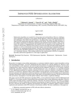 Improved FOX Optimization Algorithm