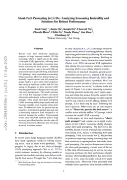 Short-Path Prompting in LLMs: Analyzing Reasoning Instability and Solutions for Robust Performance
