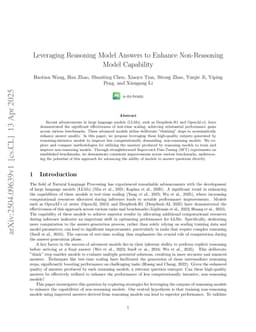 Leveraging Reasoning Model Answers to Enhance Non-Reasoning Model Capability