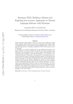 Myanmar XNLI: Building a Dataset and Exploring Low-resource Approaches to Natural Language Inference with Myanmar