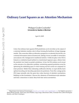 Ordinary Least Squares as an Attention Mechanism