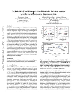 DUDA: Distilled Unsupervised Domain Adaptation for Lightweight Semantic Segmentation