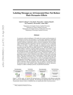 Labeling Messages as AI-Generated Does Not Reduce Their Persuasive Effects
